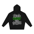 Wheelsup Need Money For Suron Hoodie, black graphic hoodie front